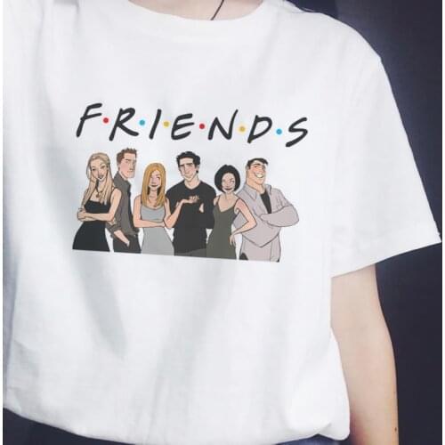 Friends Tv Print Female T-shirt Harajuku Kawaii White Tshirt Camisas Mujer Korean Clothes New Arrival 2021 100% Cotton Top