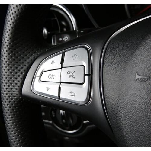Chrome ABS Steering Wheel Buttons Sequins Cover Trim For Mercedes Benz GLA CLA GLS CLS GLE GLC A B C V Class Car Accessories