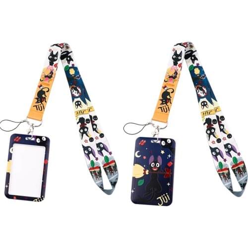 J2524 Cartoon Girls And Cat Hard Staff Identification Name Badge ID Card Access Exhibition Card With Lanyards