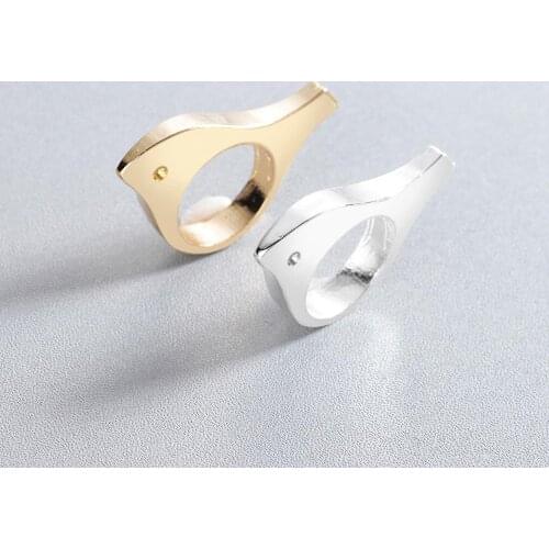 Chandler 3D Bird Rings For Women Gold Color Gothic Punk Animal Ring For Men Women Biker Jewelry Gift Anel Masculino Size 7