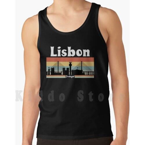 Lisbon Portugal Retro Vintage Travel Vacation Tank Tops Vest Sleeveless Lisbon Portugal Retro Vintage Country City