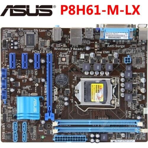 ASUS P8H61-M LX 100% PC Computer LGA 1155 For Intel H61 Motherboard DDR3 16G P8H61 M LX Desktop Mainboard PCI-E X16 VGA Used