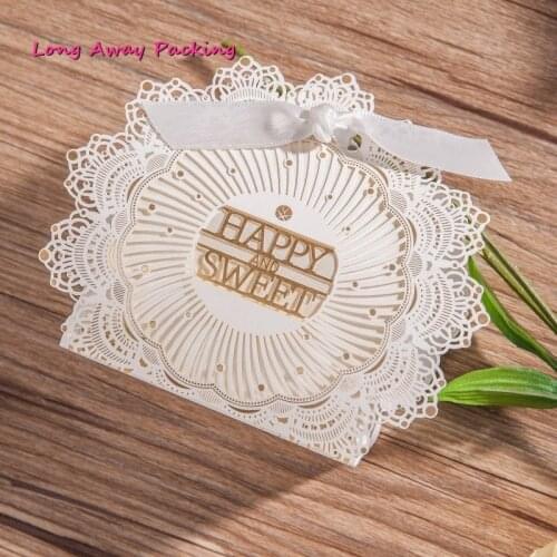 New Lace Round Wedding Favor and Sweet Gift Bags Candy Gift Box for Wedding Baby Shower Birthday Guests Event Party Supplies