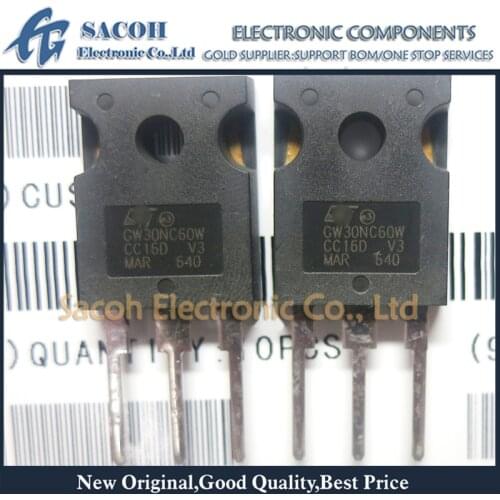 Free Shipping 10Pcs STGW30NC60W GW30NC60W STGW30NC60WD GW30NC60WD TO-247 30A 600V Ultra fast IGBT