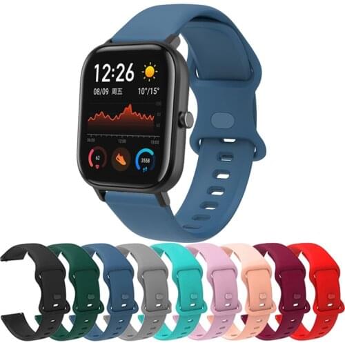 New Silicone 20mm Strap For Huami Amazfit Bip S/Bip U Pro SmartWatch Sport Replace Band ForAmazfit GTS/GTS 2 Mini Bracelet Belt