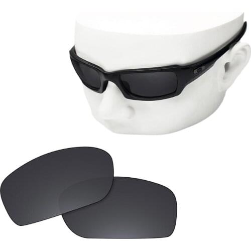 OOWLIT Polarized Replacement Lenses of Black Dark Grey for-Oakley Flak Jacket Sunglasses