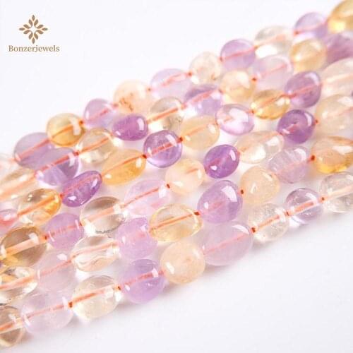 Wholesale Irregular 6-8 mm Natural Ametrines Purple Crystal Chip Stone Beads For Jewelry Making DIY Bracelet Necklace Strand