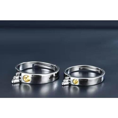 Mountain Alliance Eachother Couple Wing Couple Rings Female Hand Ornaments Men and Women Open Ring Commemorative Gift