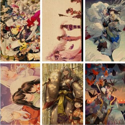 Inuyasha Retro Poster Canvas Painting Anime Posters and Print Wall Decor Wall Art Picture for Living Room Decoration Home Decor