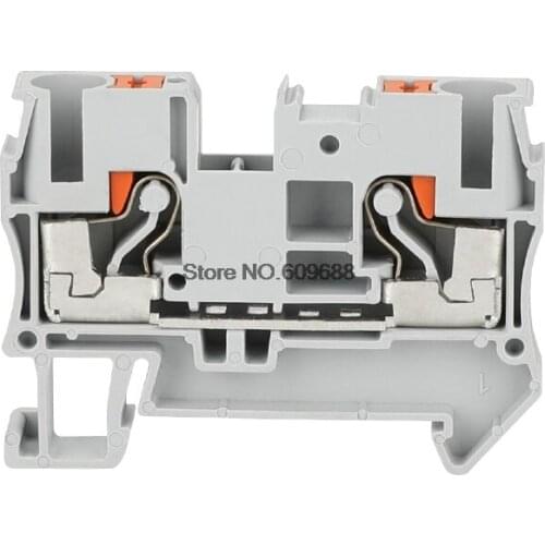 Wire Conductor PT-6 Connectors Push In Din Rail Mounted Spring Screwless Feed Through Terminal Block PT6 wire connector