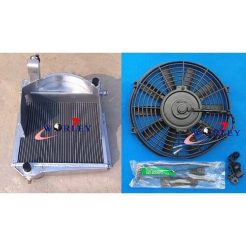 Aluminum Alloy Radiator + FAN for Austin Healey Sprite Bugeye/MG Midget 948/1098