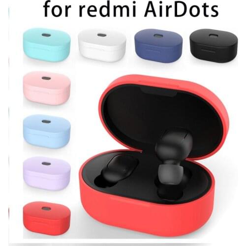 Silicone Earphone Case For Xiaomi MI Redmi AirDots Headphones Cover TWS Bluetooth Earphone Wireless Charging Box Bags