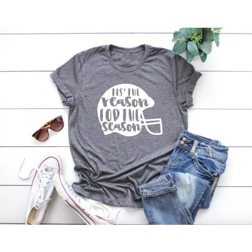 Cute Football Shirt Womens Football Shirt Funny Graphic Mother Days Tumblr Tee Top Tis' The Reason for The Season T-shirt