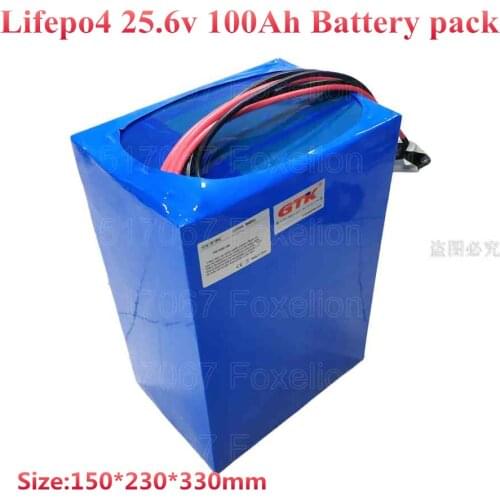 Blue 24v 100Ah lifepo4 Battery 25.6v with 100A BMS 32700 battery FOR solar EV Car Golf photovoltaic System + 29.2v 10A charger