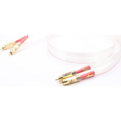 Nordost 8N OCC Silver Plated Red Dawn RCA Interconnect Cable With Gold Plated RCA Plug Cable