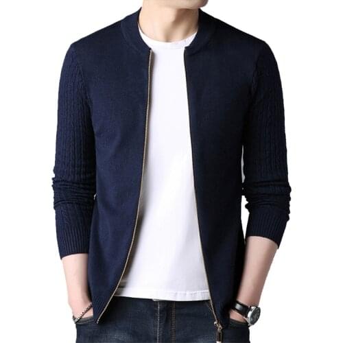 Sweater Men Cardigan Blusa de frio Masculino Solid Casual Knitwear Sweater Slim Fit Zipper Sweater Pull Homme Knitted Sweater