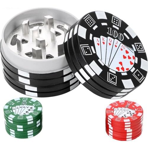 NICEYARD 3-layer Poker Chip Style Spice Weed Cutter Cigarette Accessories Gadget Tobacco Grinder Herb Cutter