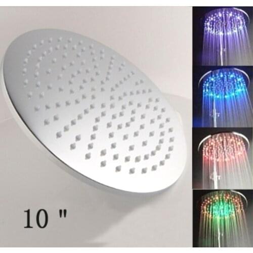 X15251 - 10 Inch Brass Rainbow Led Round Rainfall Shower Head