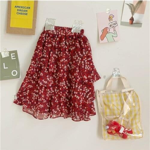 Baby Girl Skirt Fashion Korean Chiffon Floral Cake Skirt Summer 2019 Princess Skirts 2 3 4 5 6 7 Years Skirt Tutu For Girls New