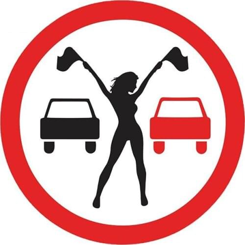13cm X 13cm Funny Car Stickers Race Queen Decal Cartoon Car Styling Rear Windshield Trunk Decoration