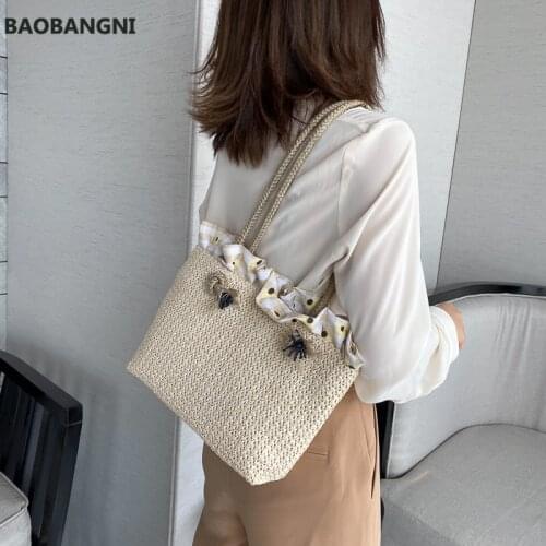 New straw woven womens bag ethnic leisure versatile woven bag large capacity holiday messenger bag