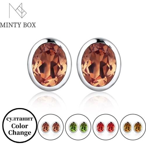 Cushion 5.6 Carats Diaspore Gemstone Stud Earrings for Women Solid 925 Sterling Silver Color Changing Anniversary Gift Jewelry