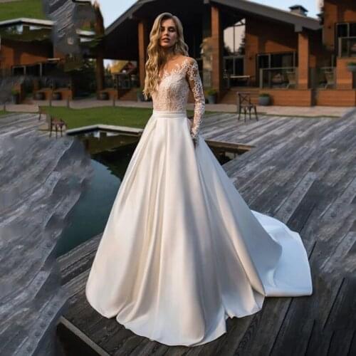 Lace Appliques Long Sleeves Wedding Dress платье Wedding Party Dress Vestido Novia Robe De Soiree свадебные платья Bride To Be