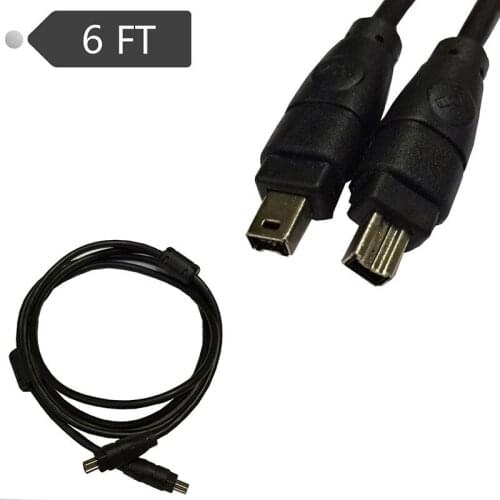 1.8m-4.5m Black IEEE 1394 Firewire 400 to Firewire 400 Cable, 4 Pin/4Pin Male / Male