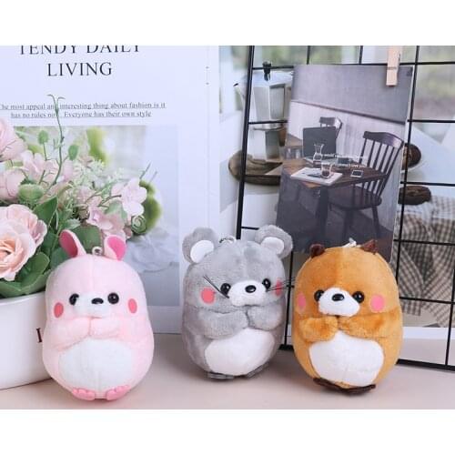 1pc Lovely Plush Toy Soft Stuffed Cartoon Animal Dog/Rabbit/Marmot/Bear Keychain Bag Pendant Doll