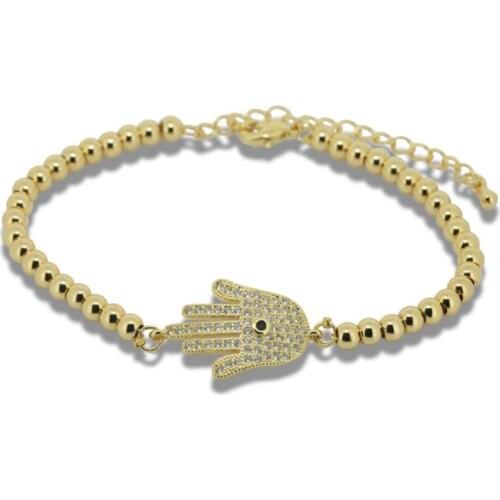 1PC Charm Lovely Hamsa Anil Arjandas Bracelet with Cubic Zircon Bead Fashion Beads Bracelets for Jewelry