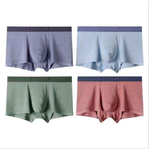 2021 New Mens 4pcs/Lot Male Panties UnderPants Men Boxers seamless sexy ice silk Man Short Breathable
