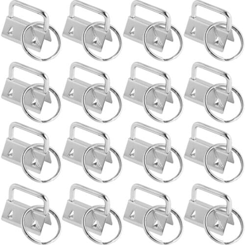 25/50Pcs DIY Fabric Hardware Key Chain Fob Wristlet Hardware with Key Ring for Lanyard Luggage Strap Accessories