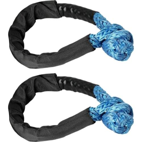 2X Soft Shackle Rope Synthetic Tow Recovery Strap 38,000LBs WLL Auto Parts Tow Rope Synthetic Fiber