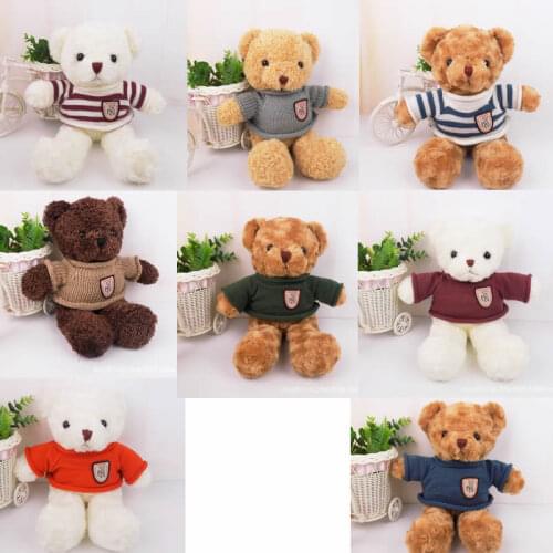 30cm Sweater Bear Dolls Teddy Bear Stuffed Animals Fluffy Dolls Wedding Gifts Baby Toy Birthday Gift For boy