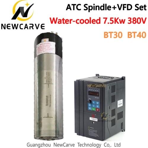 7.5KW 380V VFD + Water Cooled ATC Spindle Set BT30 BT40 With Fuling BEST VFD Frequency Inverter For Engraving Machine NEWCARVE