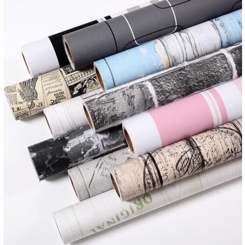 3D Waterproof Self-adhesive Wallpapers for Living Room Bedroom Vinyl Wood Grain Wall Stickers Contact Paper Furniture Home Decor