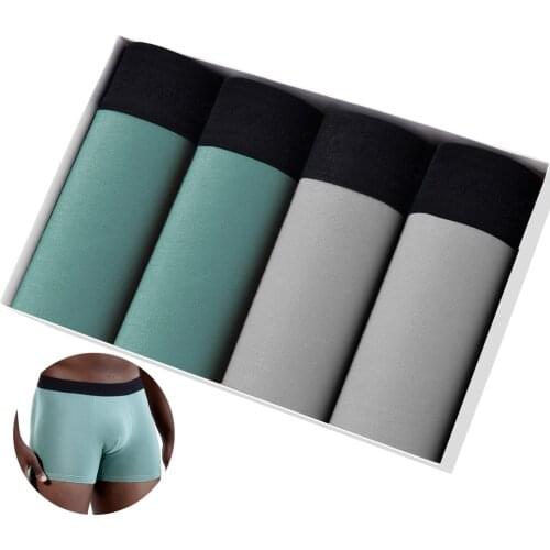 4pcs Cotton Man Boxers Sexy Mens Panties For Solid Color Underpanties Gay Underwear Lots Boxershorts Brand Male Shorts Calecon