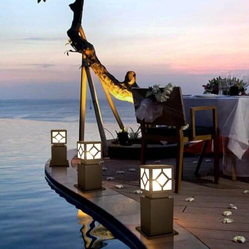 45CM Solar Pillar Light Outdoor Garden Lawn Post Light Waterproof Courtyard Landscape Lamp Villa Patio Pathway Bollards Lights