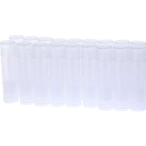 50PCS 5ML Cosmetic Empty Chapstick Lip Gloss Lipstick Balm Tube + Cap Container 50JF