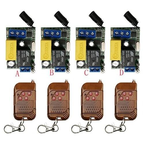 AC220V 1CH 10A Remote Control Switch Relay Receiver Transmitter Learning Light Lamp Wireless Switch window/Garage Doors/shutters