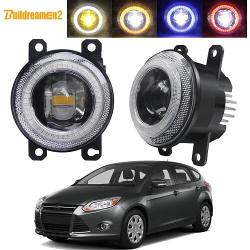 Car Right + Left LED Lens Fog Light Assembly Angel Eye DRL Daytime Running Lamp 30W 8000LM 12V For Ford Focus MK2 MK3 2004-2015