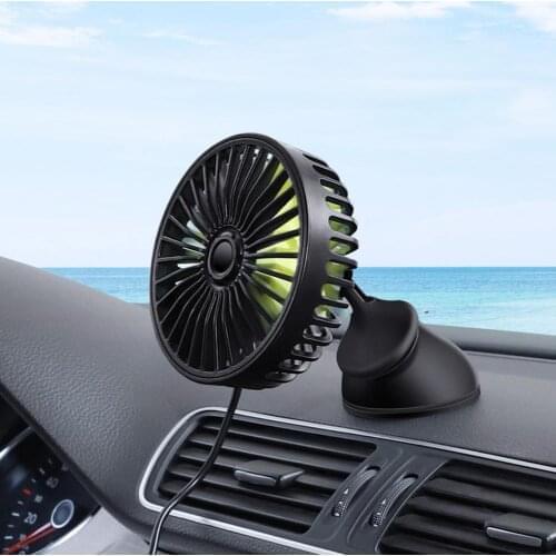 12V/24V Car Fan 360 Degree Rotatable Dashboard Fan with 3 Speed