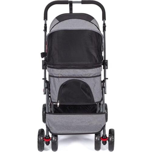Large Hand Push Pet Cart High Quality End Pet Stroller Folding Four Wheel Trolley Teddy Large Dog Stroller