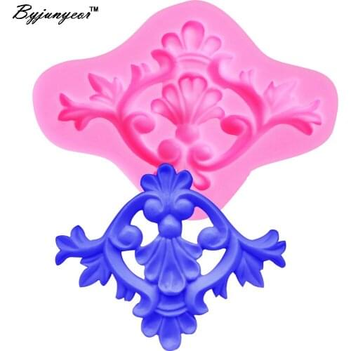 Byjunyeor M346 Relief Flower Retro UV Resin Silicone Mold Fondant Chocolate Candy Lollipop Crystal Epoxy Soft Clay Bake Tool
