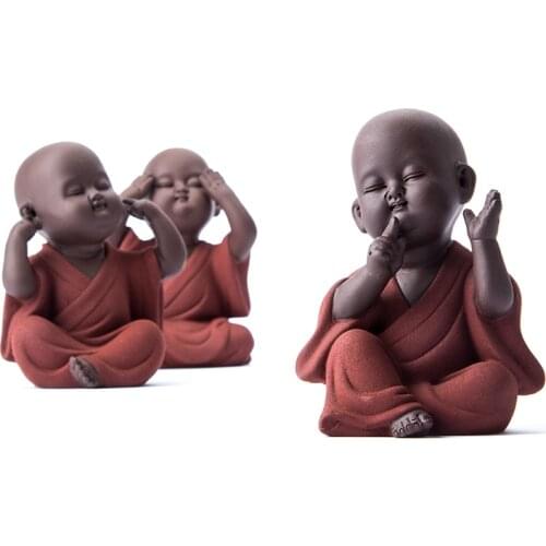 Handmade Buddha Tea Pet zisha buda Monk Tea pet tea accessories kung fu tea set K001