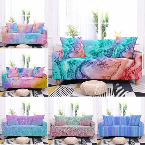 Rainbow Series 3D Digital Printed Sofa Cover All-inclusive Stretch Couch Cover for Living Room Soft Smooth Anti-slip Slipcover