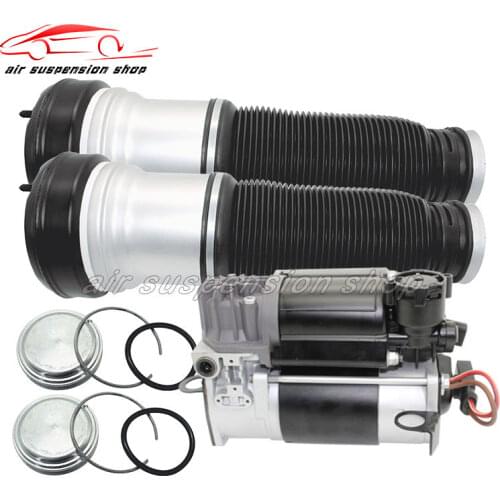 For Mercedes-Benz W220 S-Class Pair Air Suspension Shock Front Air Spring Bag w/ Air Compressor Pump 220 320 01 04 2203202438
