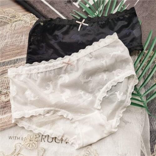 Womens Ice Underwear Girl Cute Cartoon Panties Low Waist Seamless Comfort Underpants Sexy Lace Panties Female Sexy Lingerie