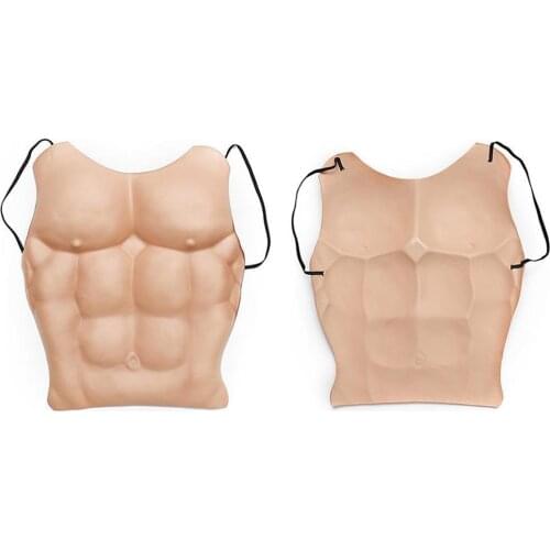 EVA Men Realistic Chest Fake Skin Chest Muscle Lifelike Human Body DIY Costume Cosplay Props Party Halloween Decoration