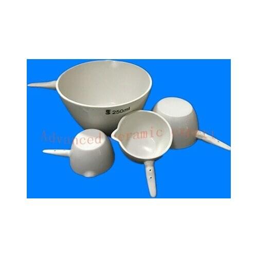 A ceramic Crucible with handle / Corundum evaporates dish /Hemispherical evaporative dish/ capacity=70ml